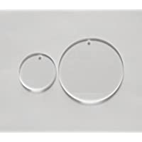 Los mejores  - Meya - Juego de 15 discos de acrílico- transparentes- vacíos- hoja redonda con agujero- de 3 mm- para llaveros- joyas y…